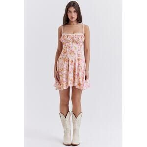 House of CB Alejandra Light Lavender Print Corset Dress Size S Small